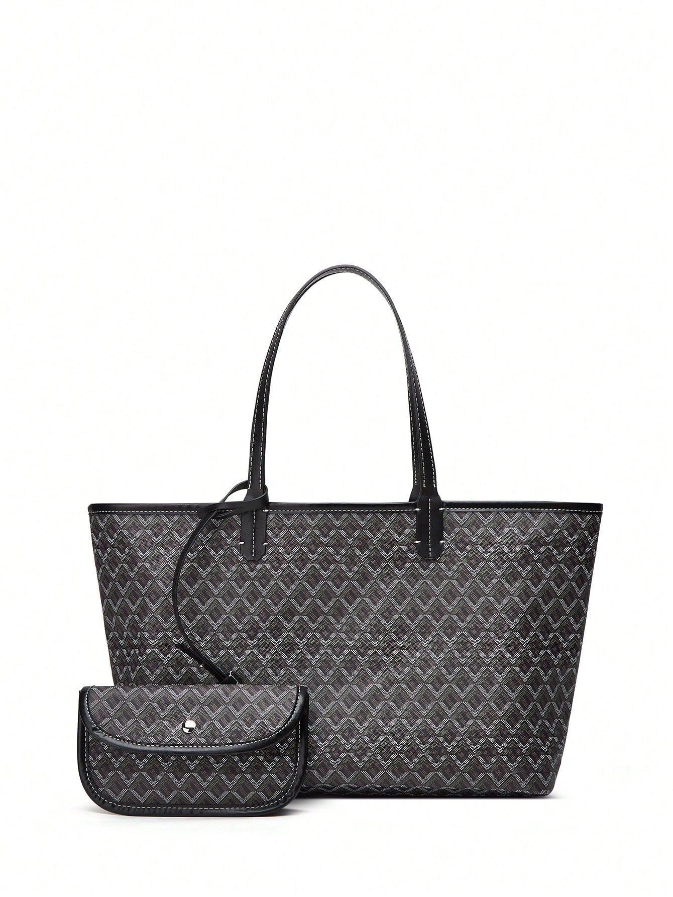 Prostorná taška shopper s grafickým vzorem