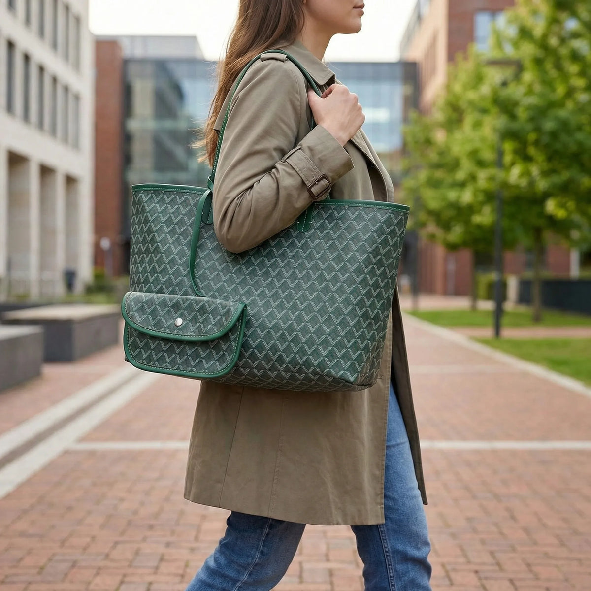 Prostorná taška shopper s grafickým vzorem