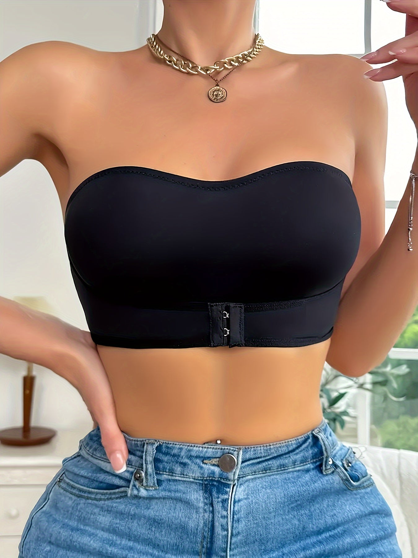 Protiskluzová bezešvá sportovní podprsenka bandeau – pohodlí a styl