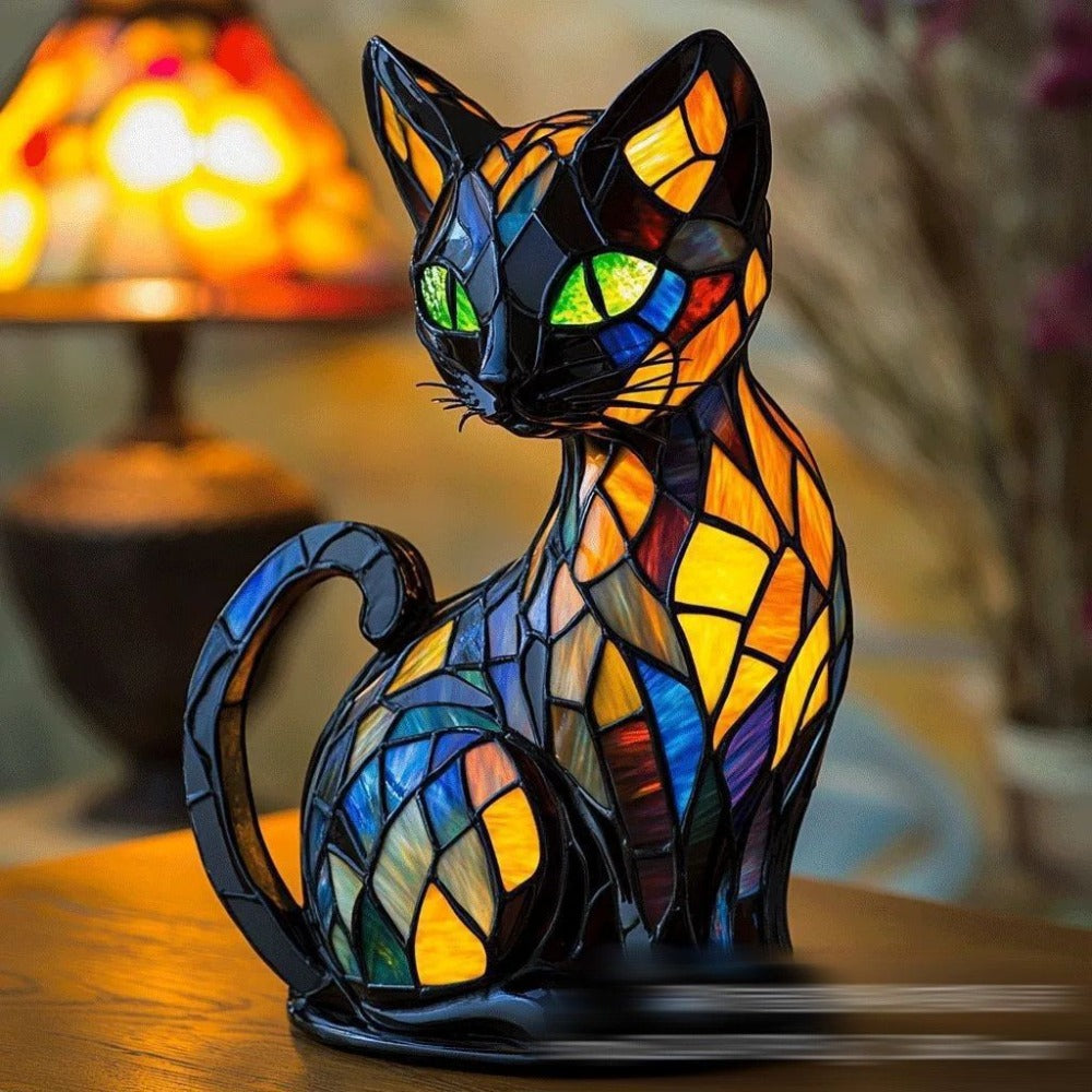 Půvabná umělecká dekorační figurka kočky