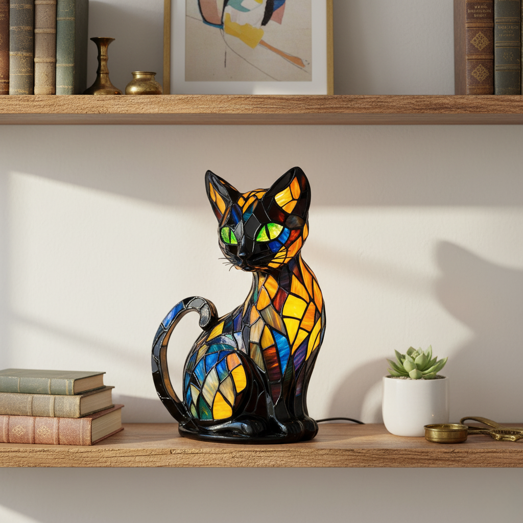 Půvabná umělecká dekorační figurka kočky