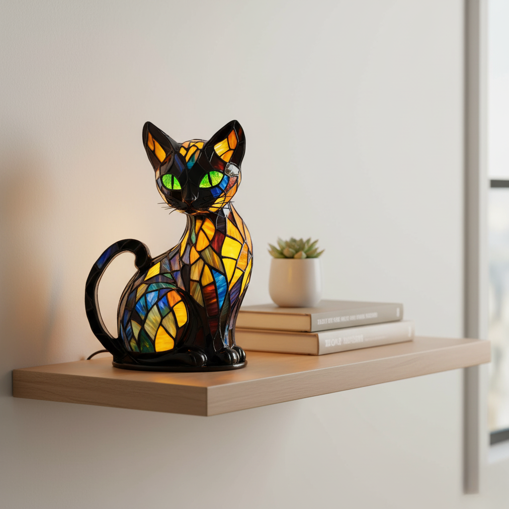 Půvabná umělecká dekorační figurka kočky