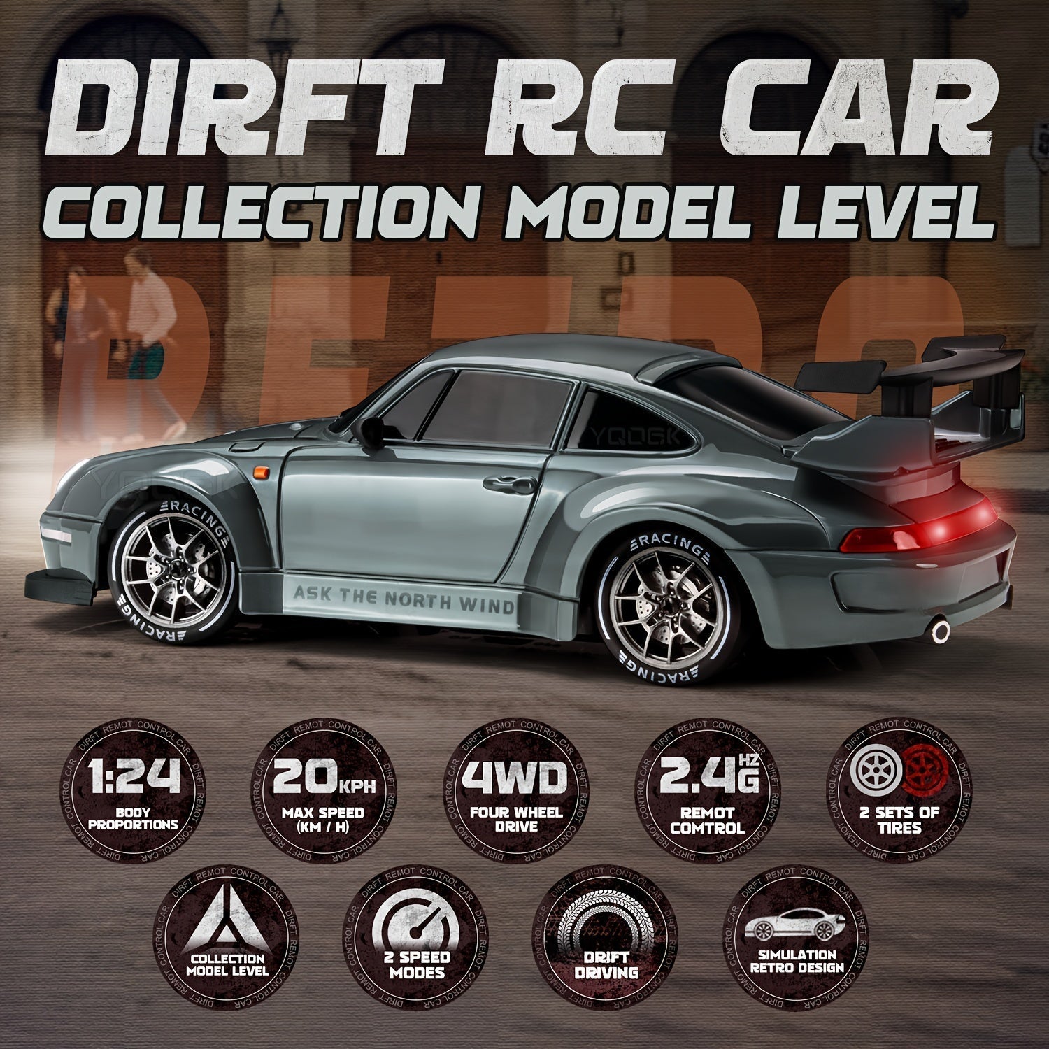 RC auto na dálkové ovládání 2,4 GHz pro drift, dobíjecí