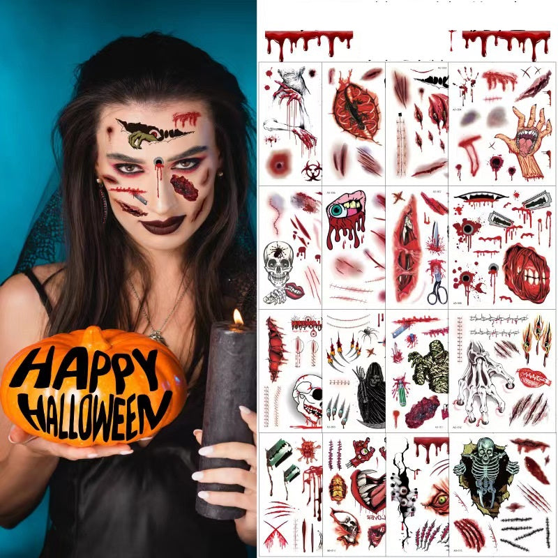 Realistické hororové halloweenské tetování – Doplňte svůj halloweenský make-up