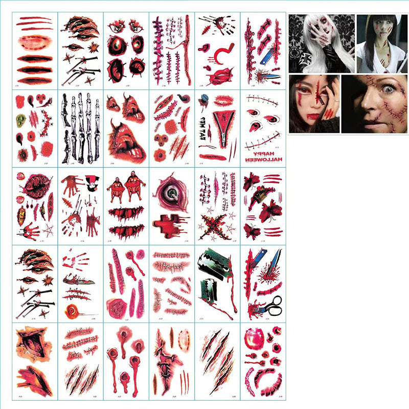 Realistické hororové halloweenské tetování – Doplňte svůj halloweenský make-up