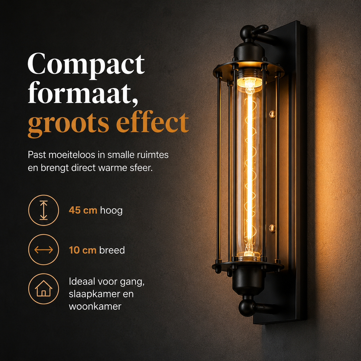 Retro průmyslové nástěnné svítidlo E27 | Klasické nástěnné světlo s moderním LED designem pro domovní dekoraci