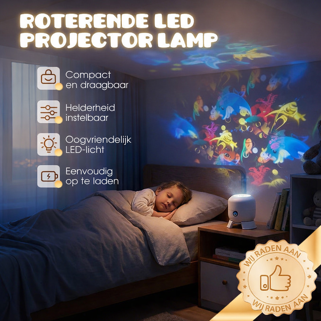 Rotační LED projektorová lampa