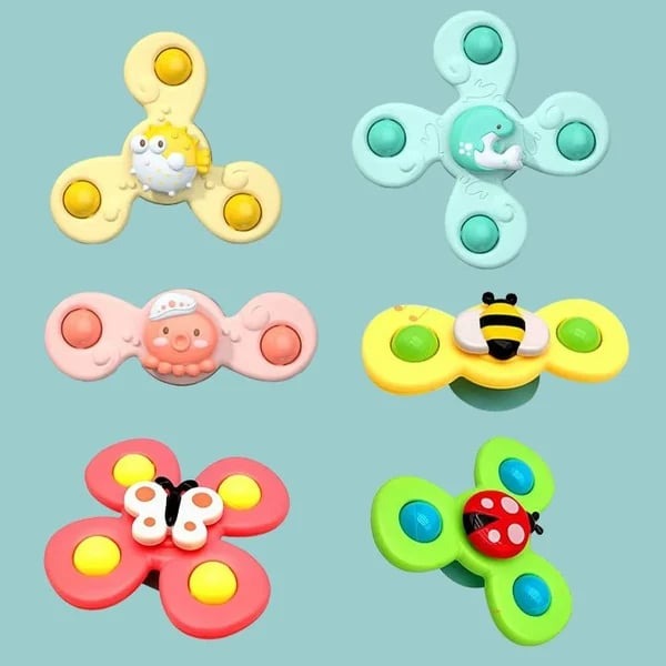 Rotační spinner s přísavkou, 3 ks