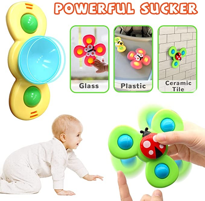 Rotační spinner s přísavkou, 3 ks