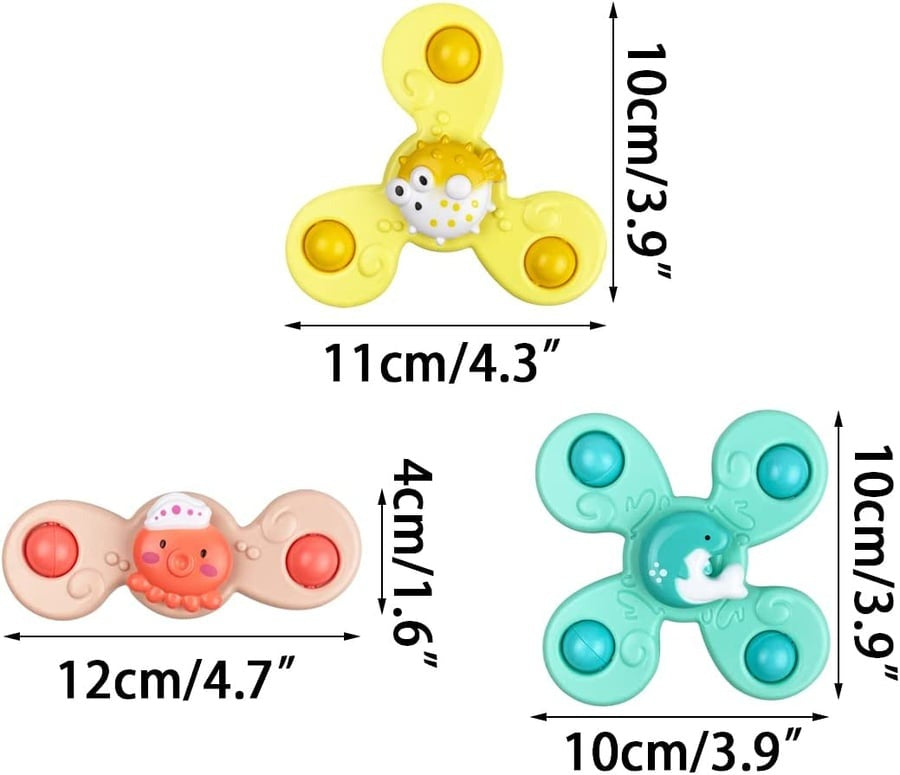Rotační spinner s přísavkou, 3 ks