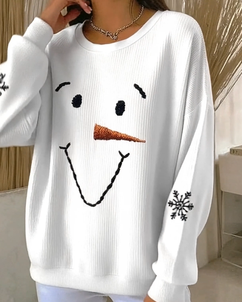 Roztomilá mikina s obličejem sněhuláka