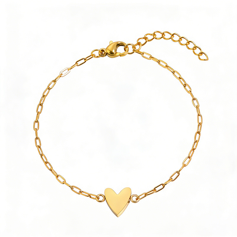 Sada nastavitelných řetízkových náramků se srdíčkem pro páry