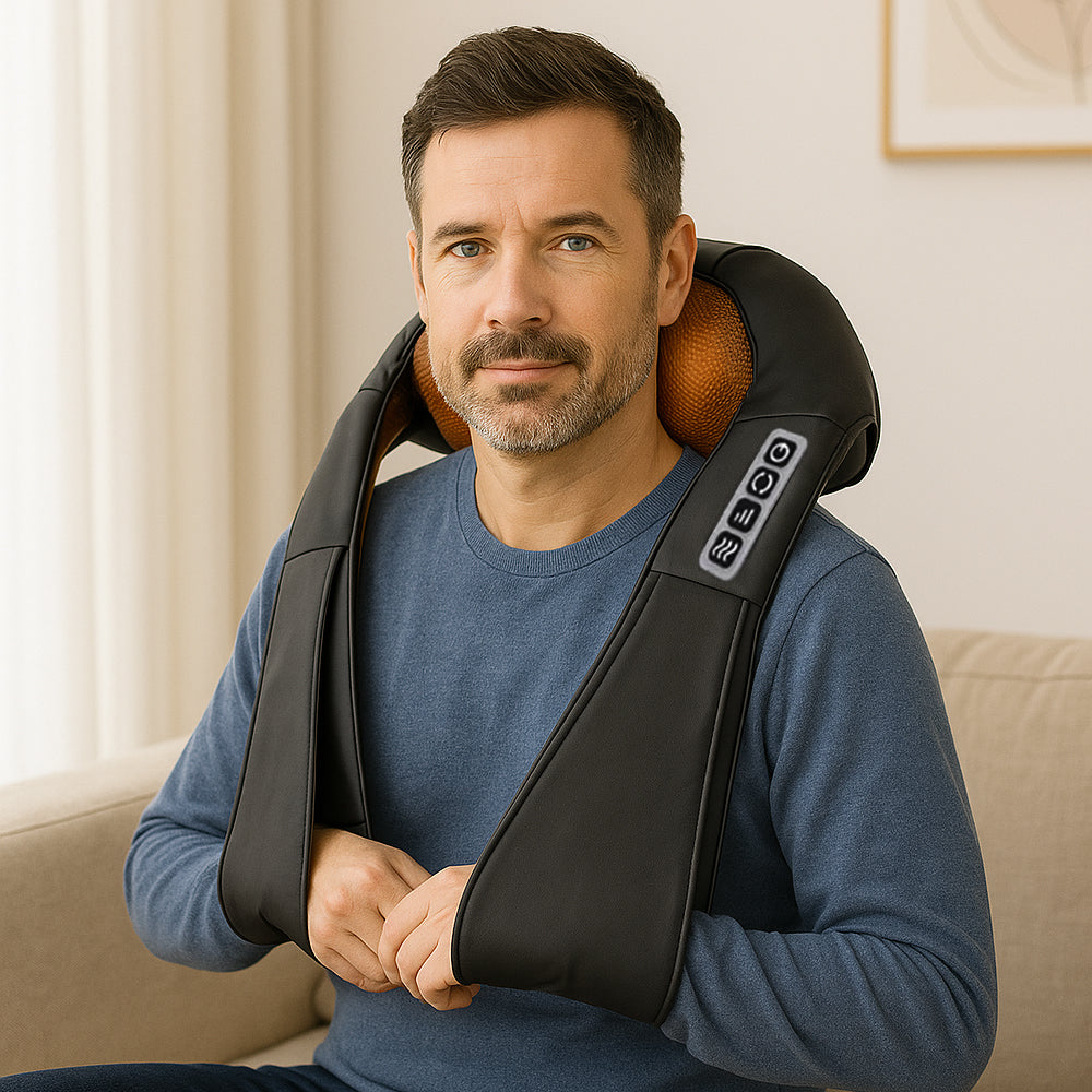 Shiatsu masážní polštář s vyhříváním na krk, ramena a záda (V2)