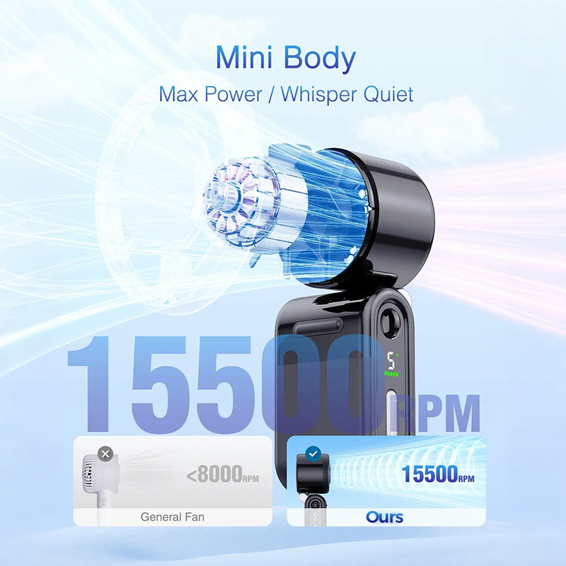 Skládací ruční mini turbo ventilátor