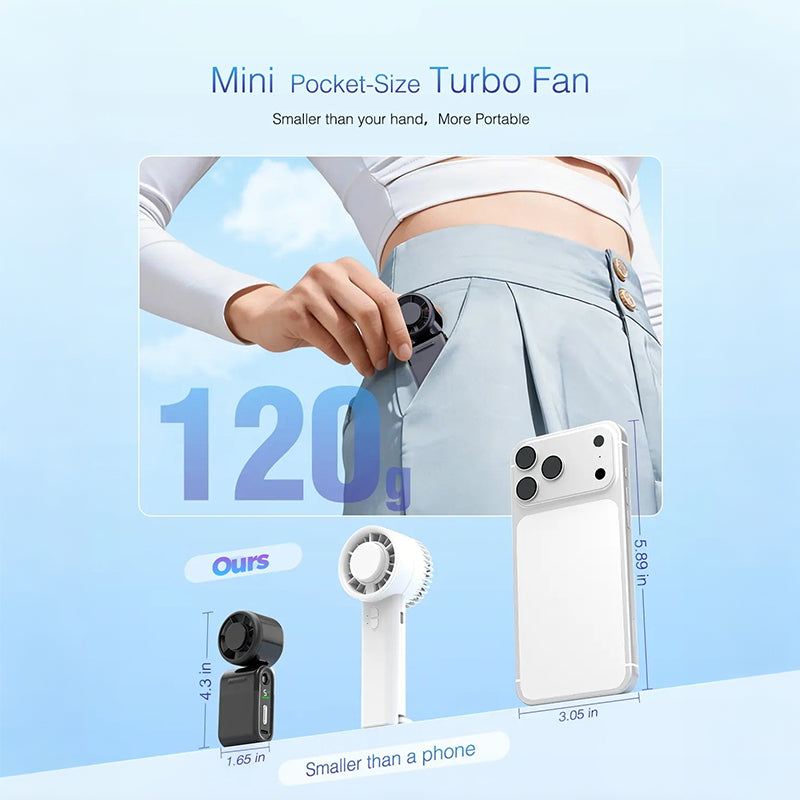 Skládací ruční mini turbo ventilátor