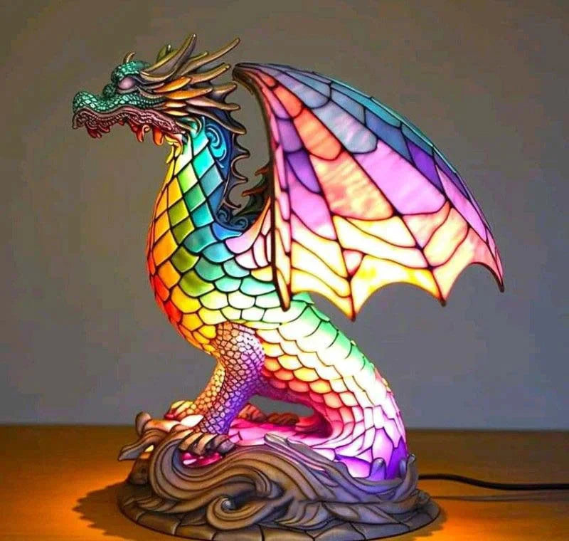 Skleněná stolní lampa ve tvaru zvířete s jemným osvětlením
