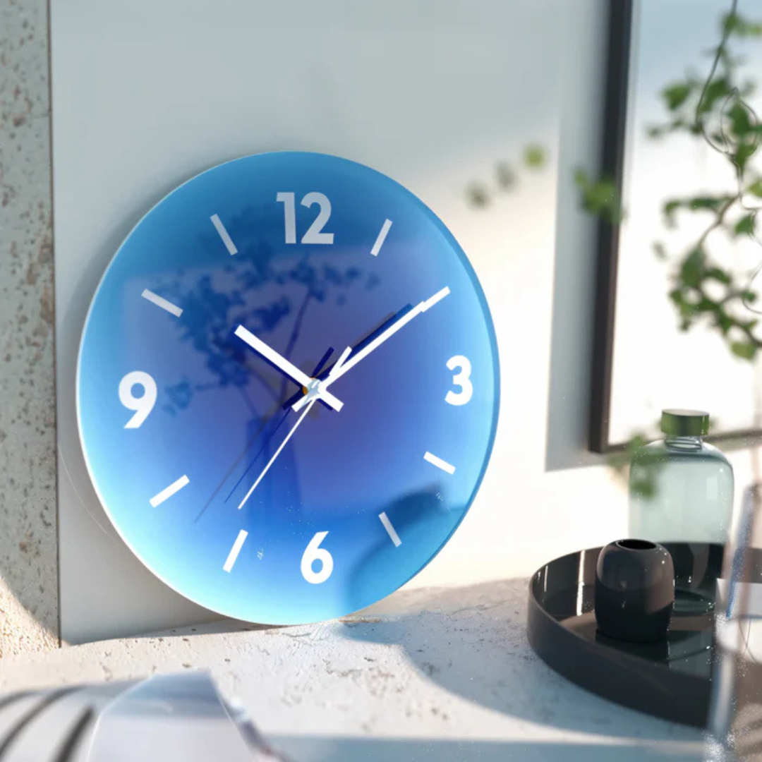 Skleněné nástěnné hodiny Sunset | Moderní design s přechodem barev