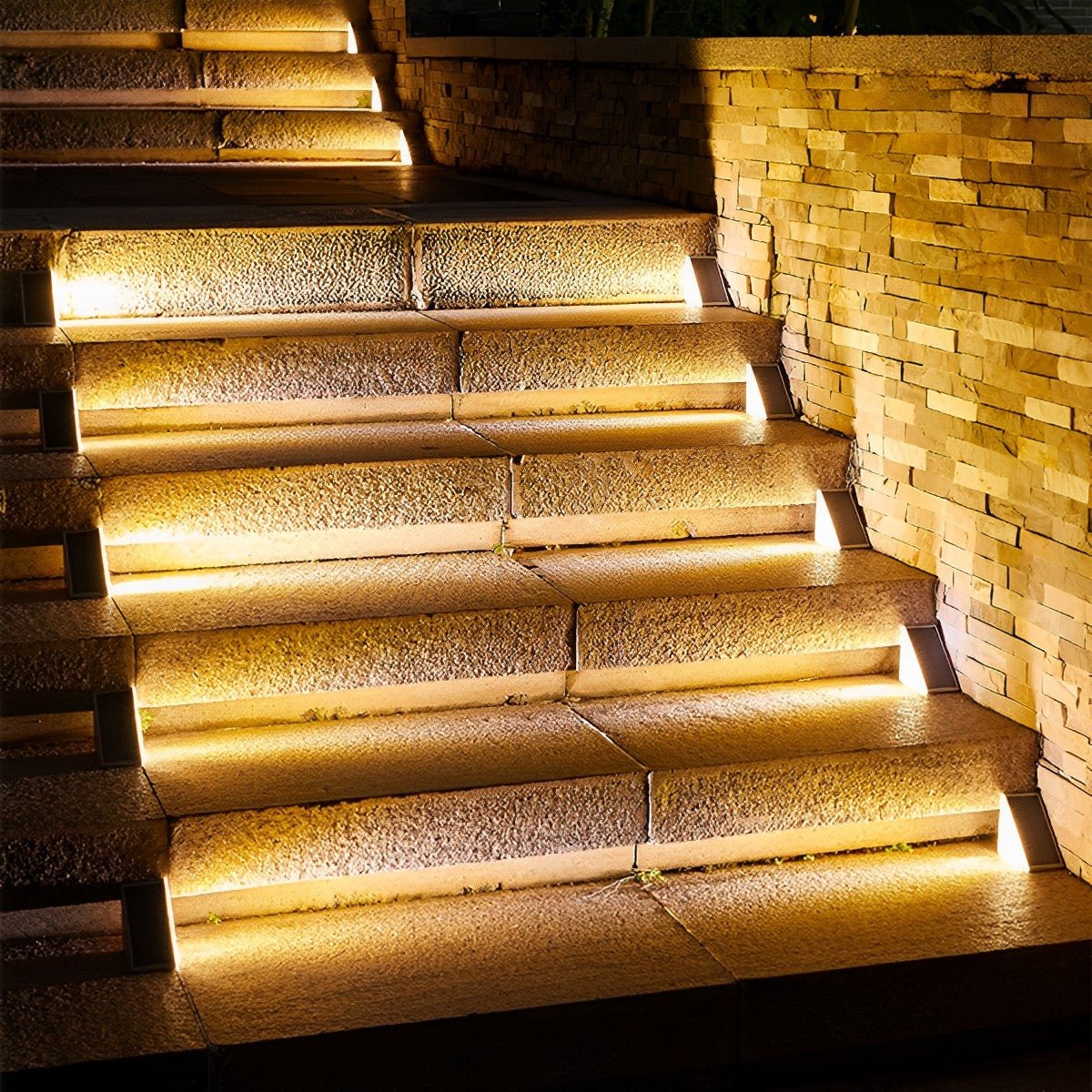 Solární venkovní světlo na schody se snímačem pohybu, ABS, IP65, teplá bílá 3000K
