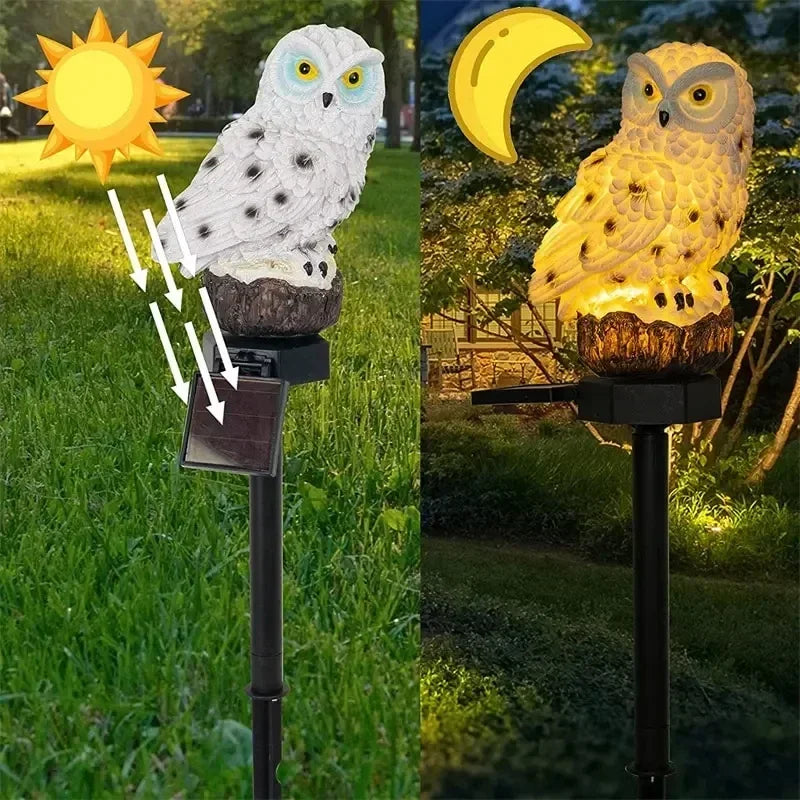 Solární zahradní osvětlení ve tvaru sovy