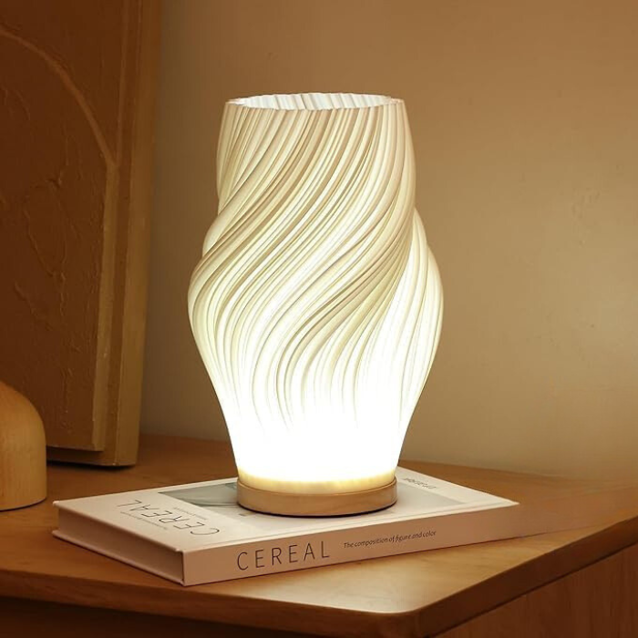 Stmívatelná designová LED lampa s vlnitou strukturou