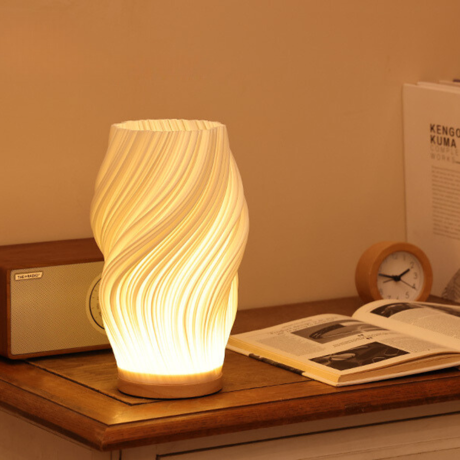 Stmívatelná designová LED lampa s vlnitou strukturou