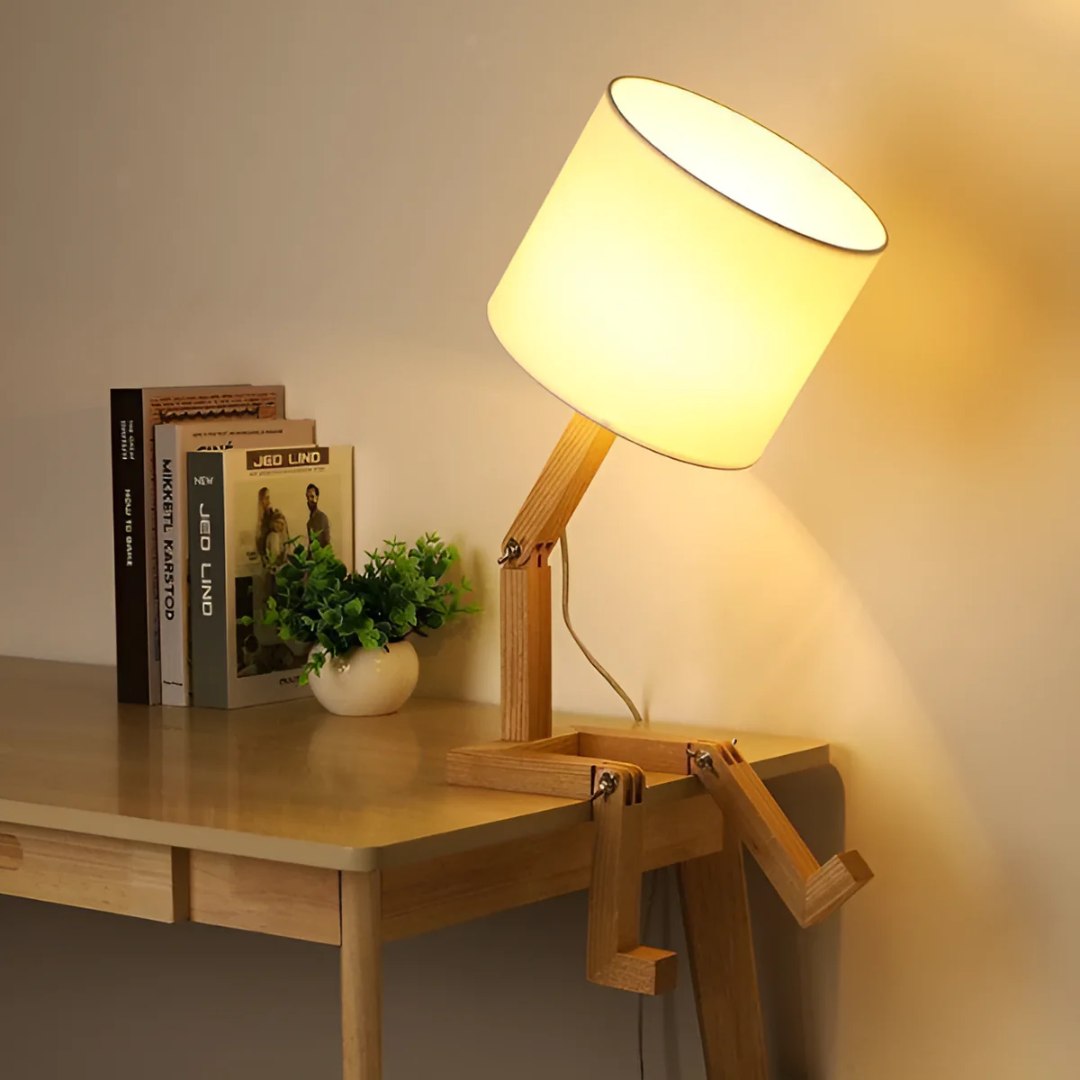 Stolní lampa | Designové flexibilní dřevěné svítidlo
