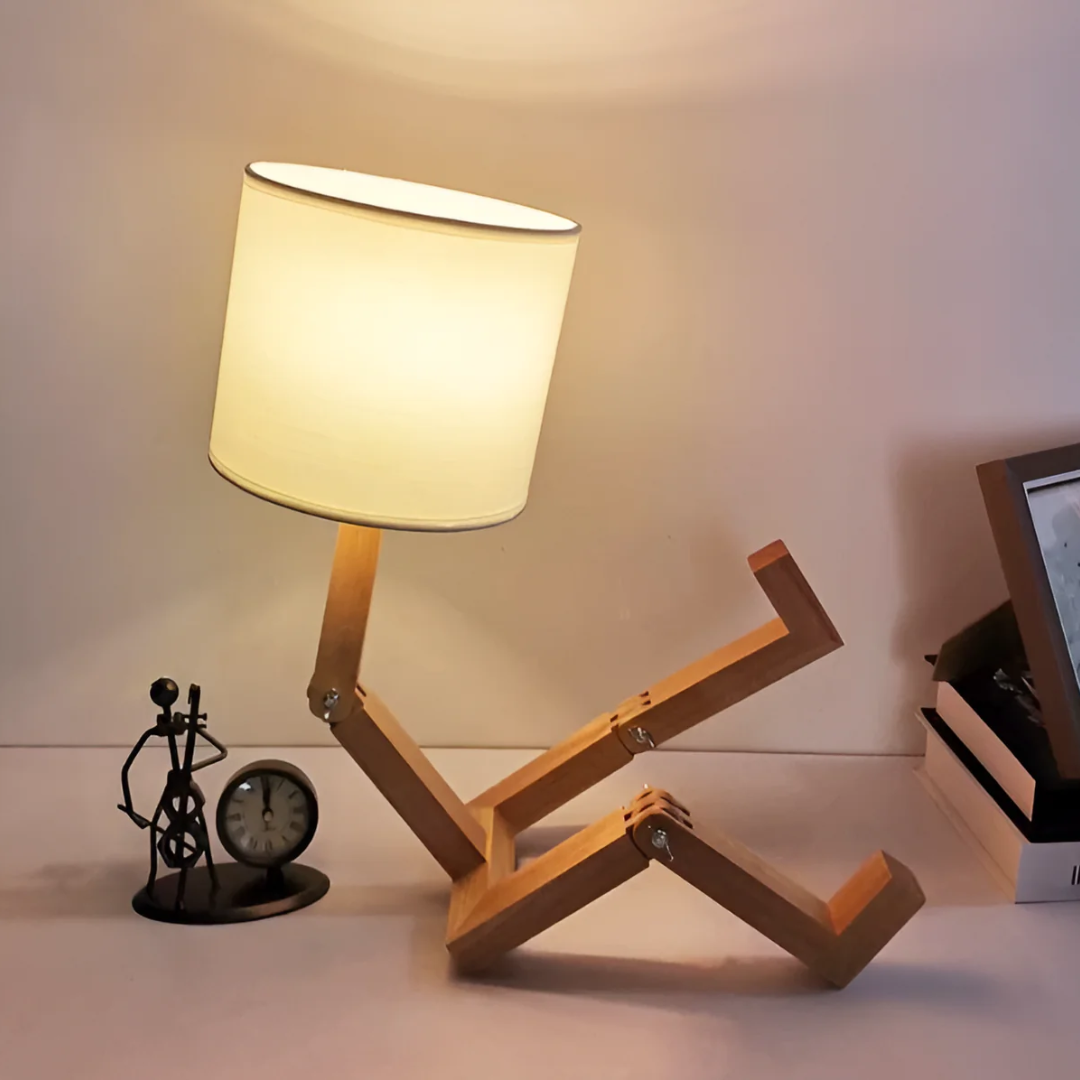 Stolní lampa | Designové flexibilní dřevěné svítidlo