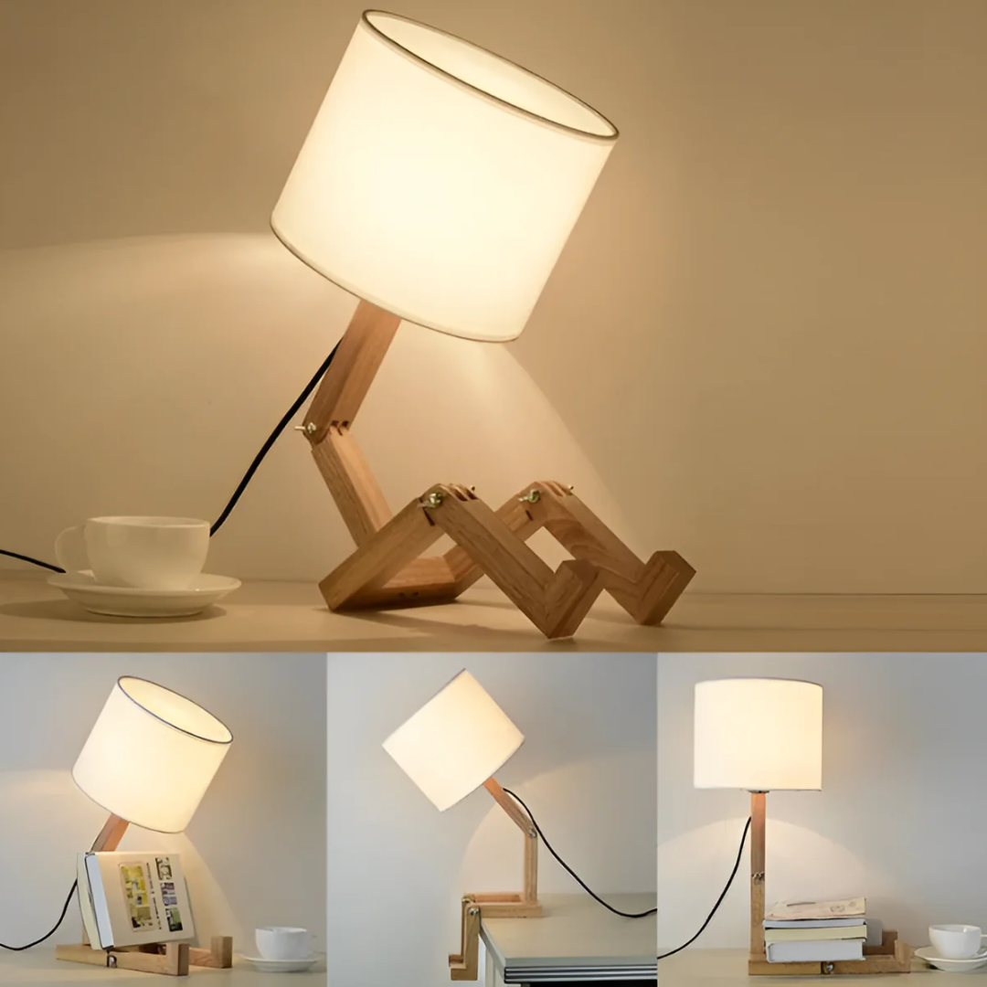Stolní lampa | Designové flexibilní dřevěné svítidlo