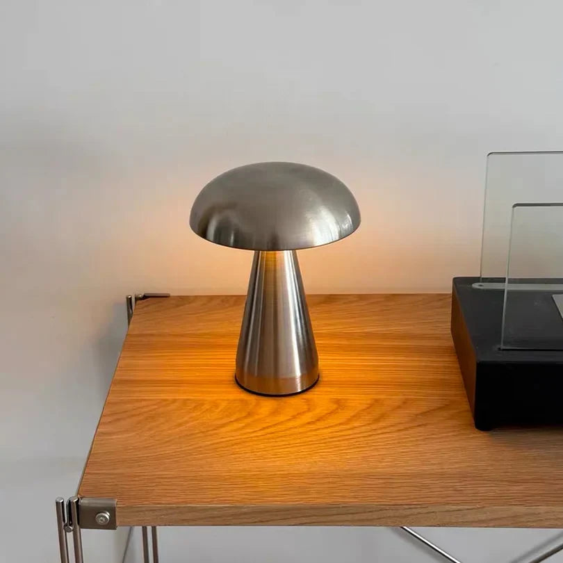 Stolní LED lampa v retro designu houby | Stmívatelná a dobíjecí