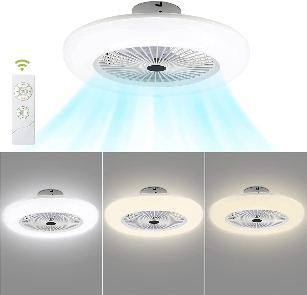 Stropní ventilátor s osvětlením 80 W s dálkovým ovládáním