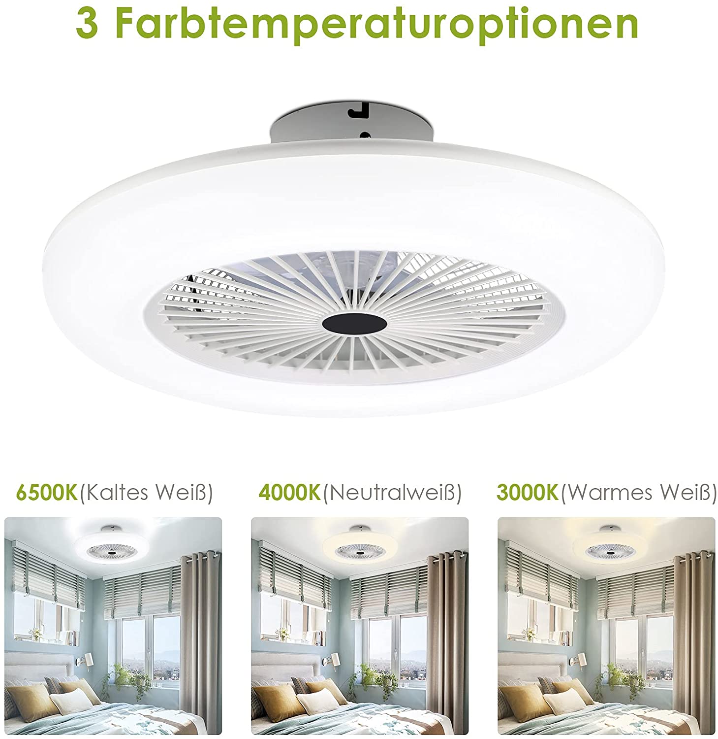 Stropní ventilátor s osvětlením 80 W s dálkovým ovládáním