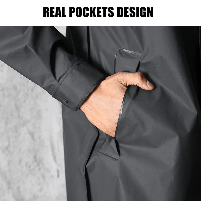 Stylová dlouhá černá pláštěnka