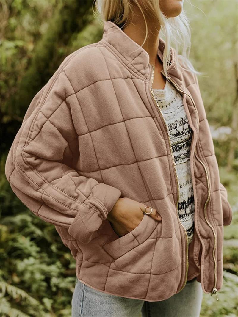 Stylová prošívaná bunda na zip