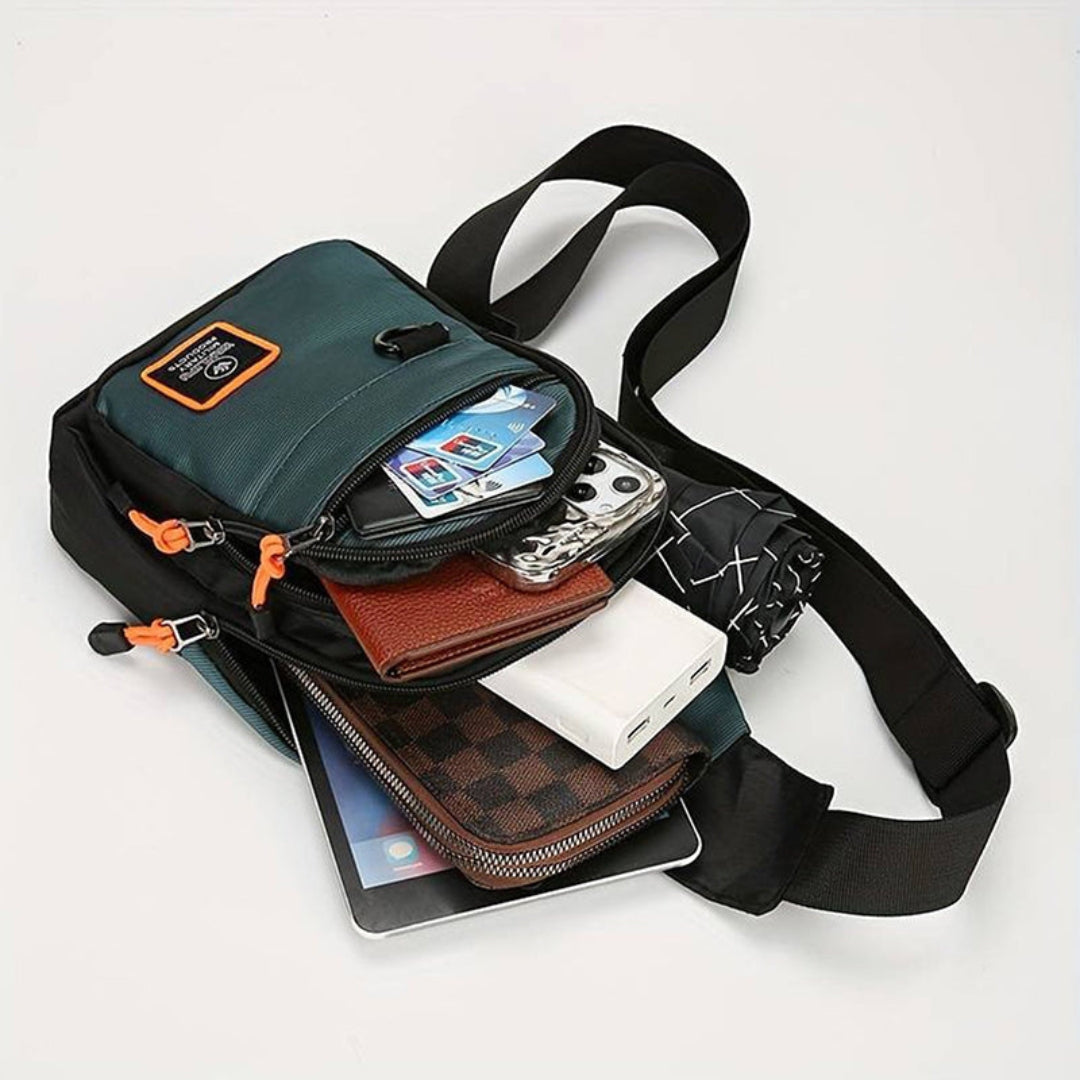 Taška přes rameno – vodotěsná crossbody s více kapsami