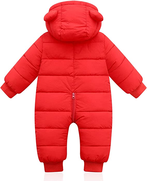 Teplá a pohodlná dětská zimní kombinéza s oušky
