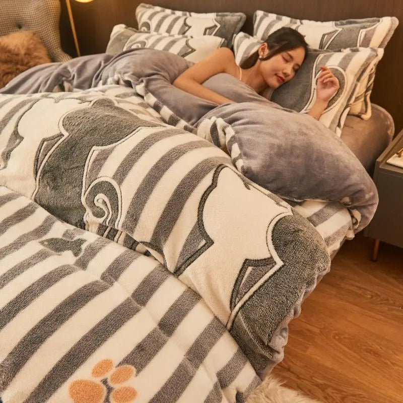 Teplé zimní flanelové povlečení na přikrývku
