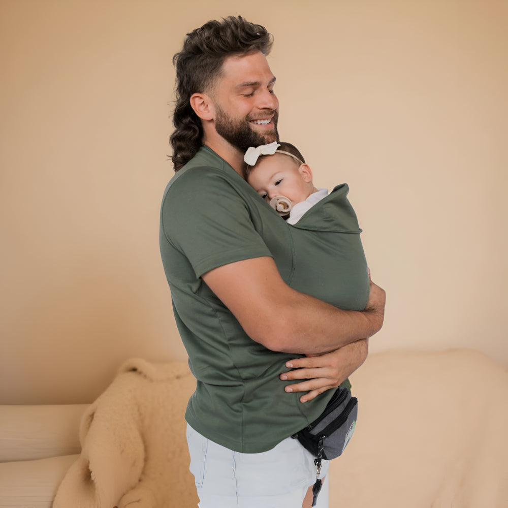 Tričko na nošení dětí ve stylu šátku pro nošení bez použití rukou