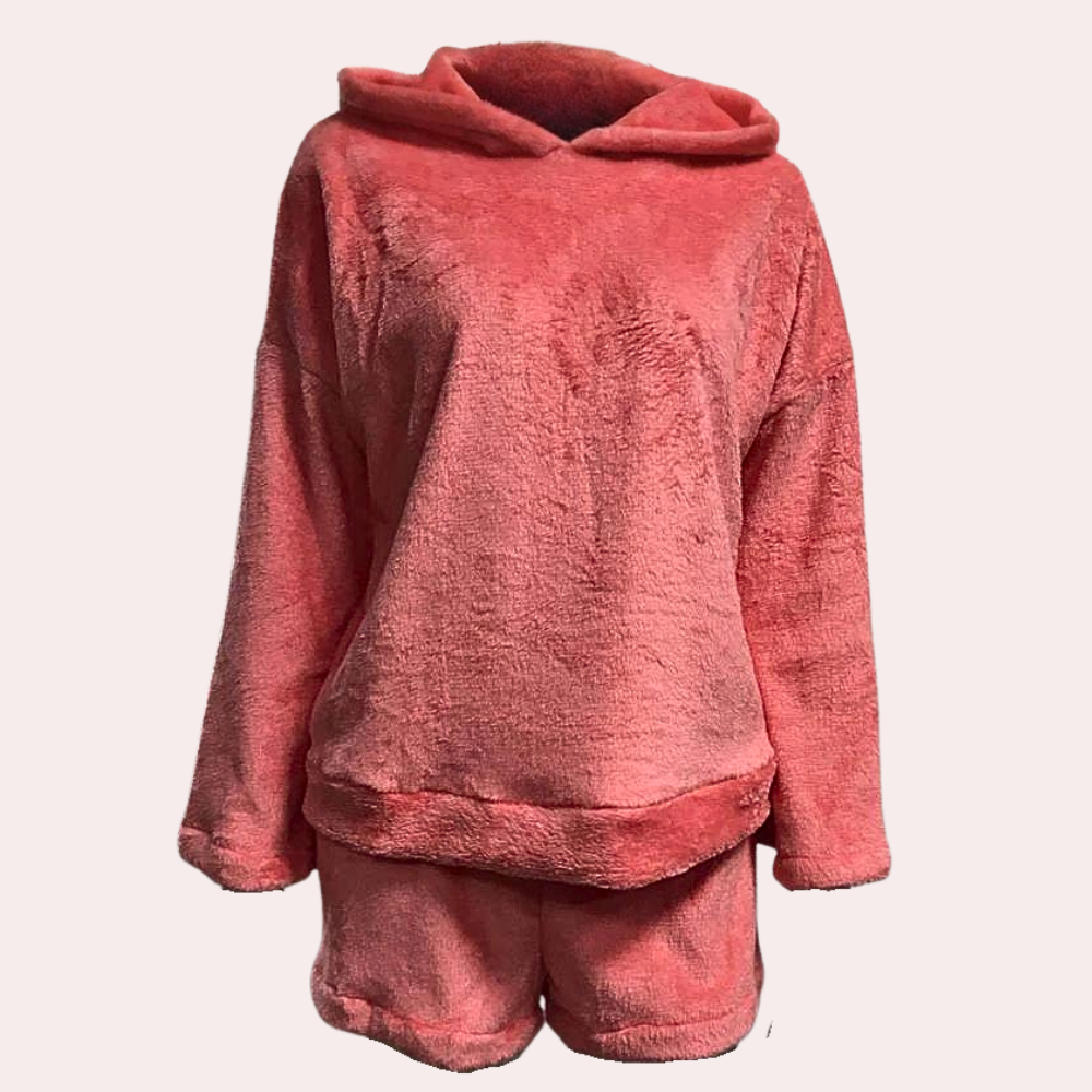 Ultra pohodlný flísový pyžamový set na doma s kočkou