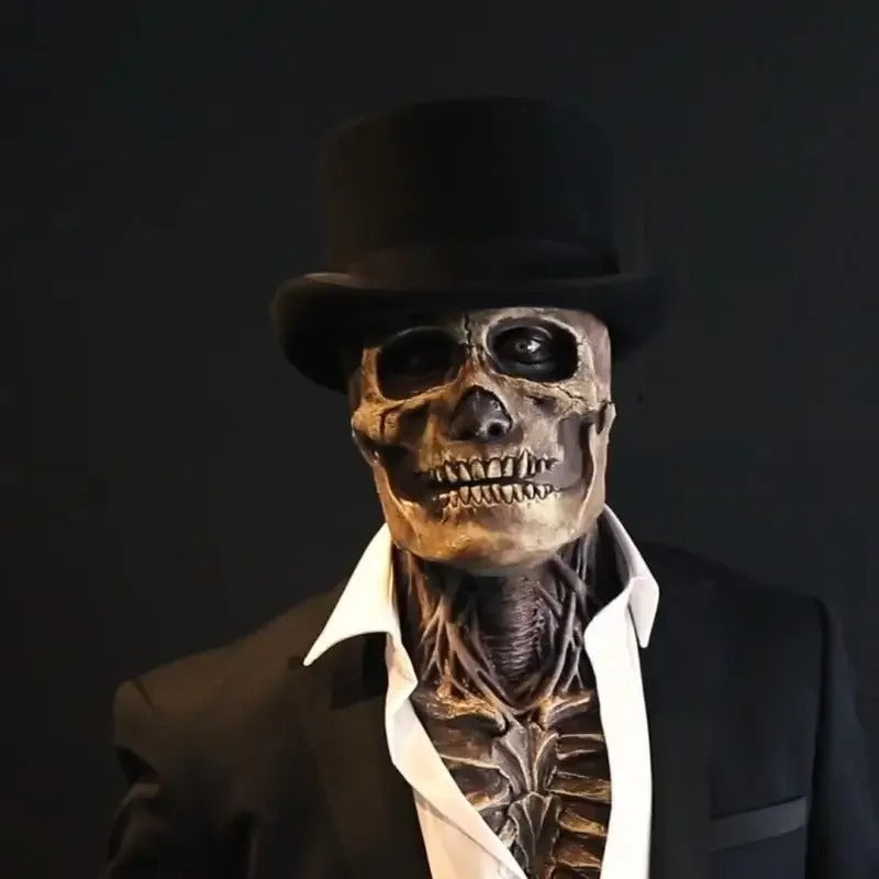 Ultra realistický halloweenský kostým kostlivce s maskou