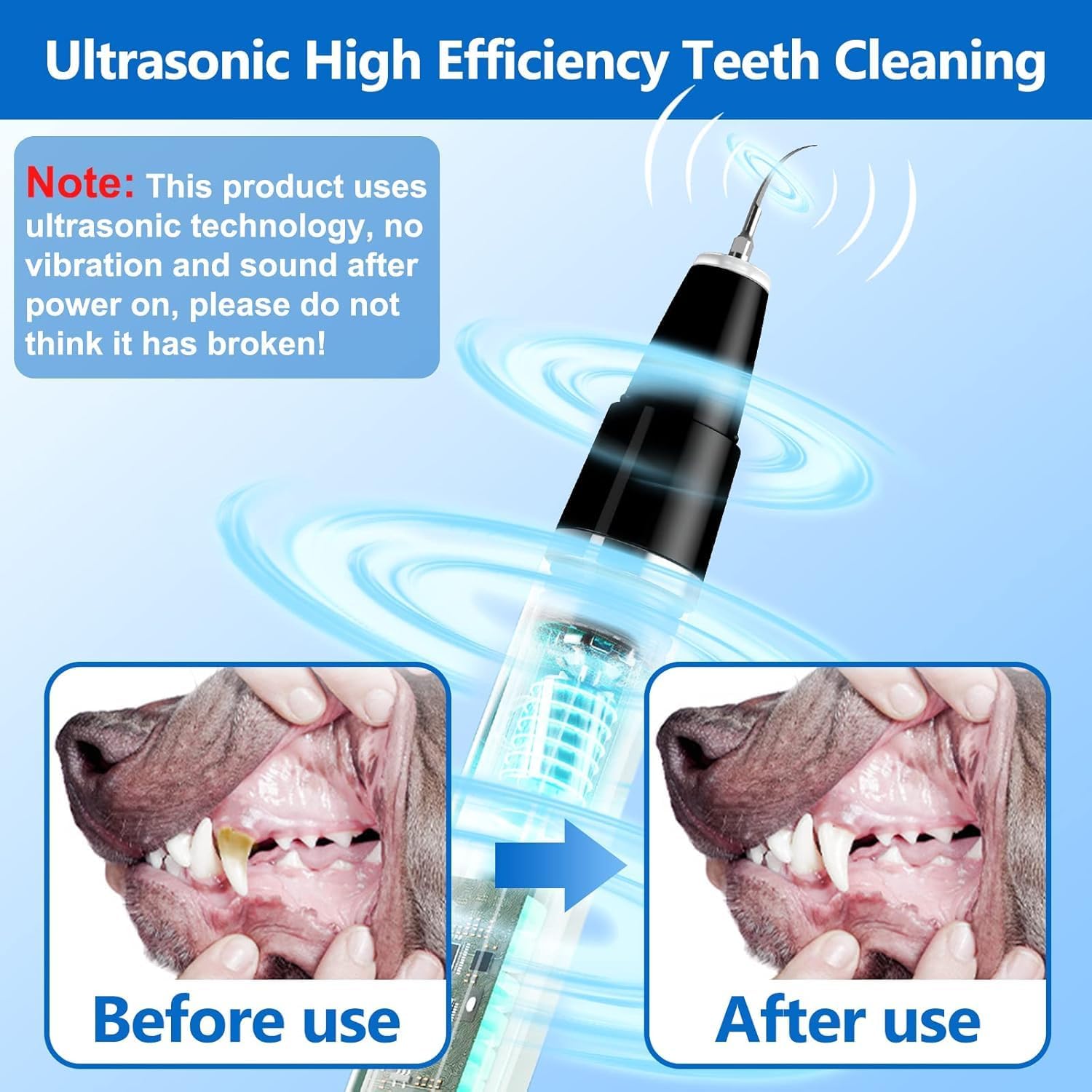 Ultrazvukový čistič zubů pro psy a kočky pro profesionální dentální hygienu