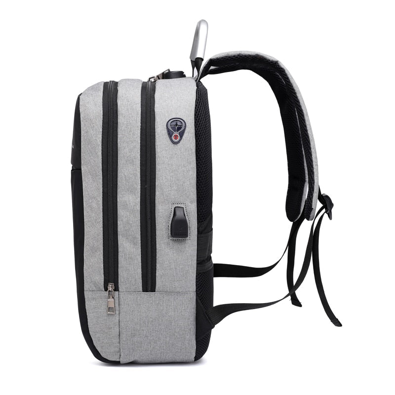 Unisex batoh na notebook proti krádeži s USB nabíjením a skrytými zipy