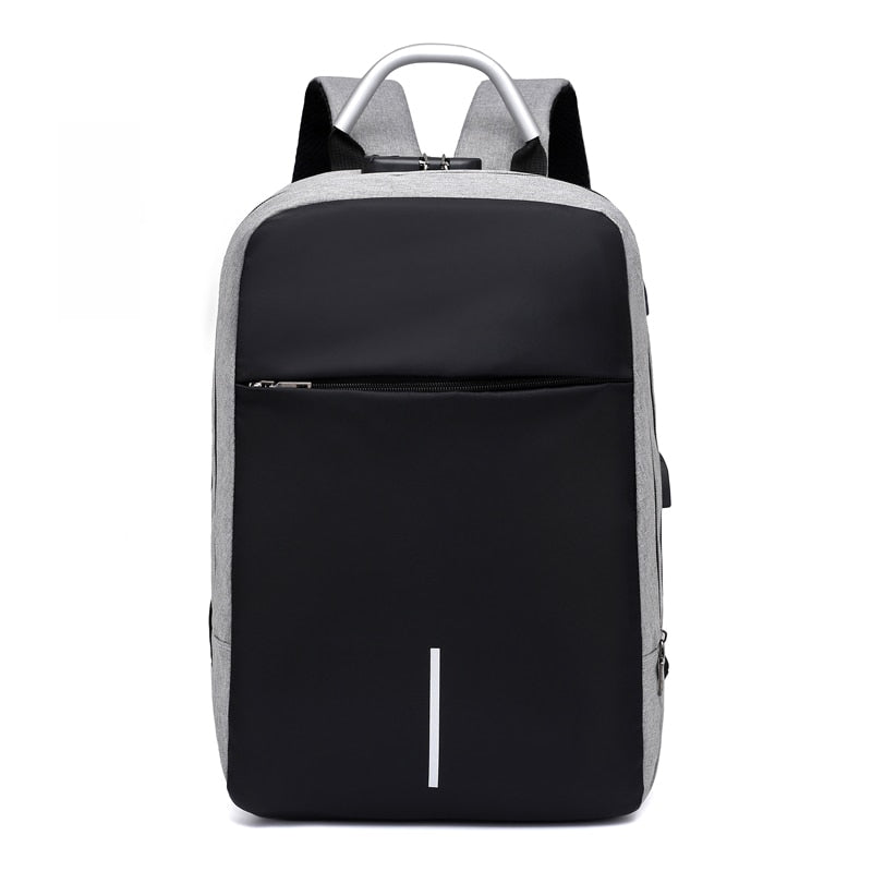 Unisex batoh na notebook proti krádeži s USB nabíjením a skrytými zipy