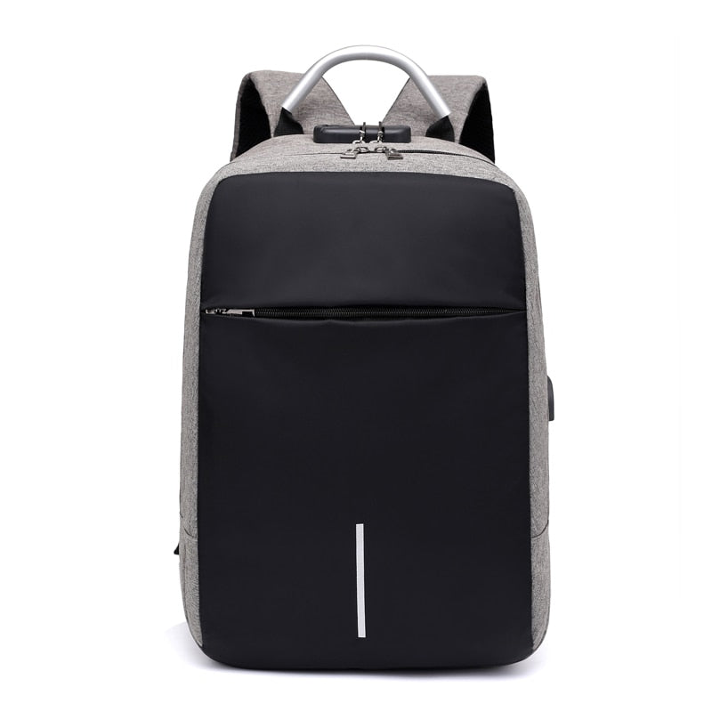 Unisex batoh na notebook proti krádeži s USB nabíjením a skrytými zipy