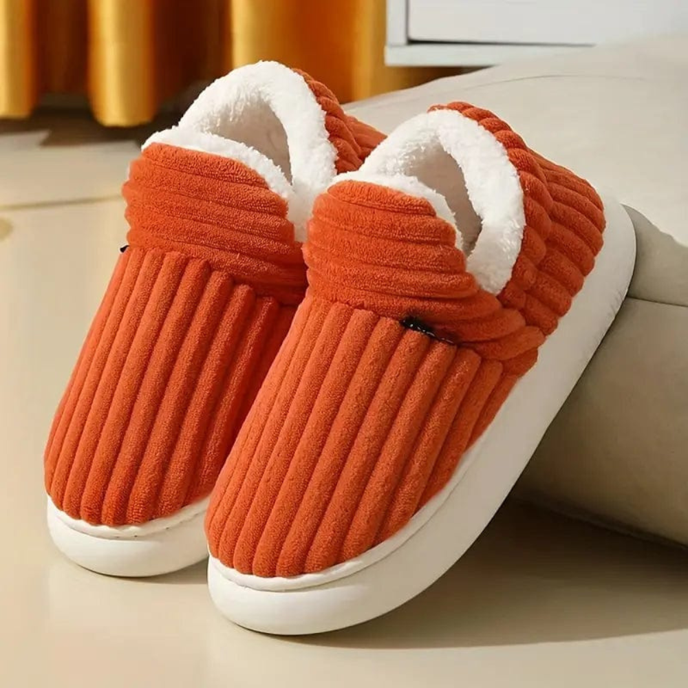 Unisex domácí papuče z měkkého plyše s protiskluzovým ergonomickým designem