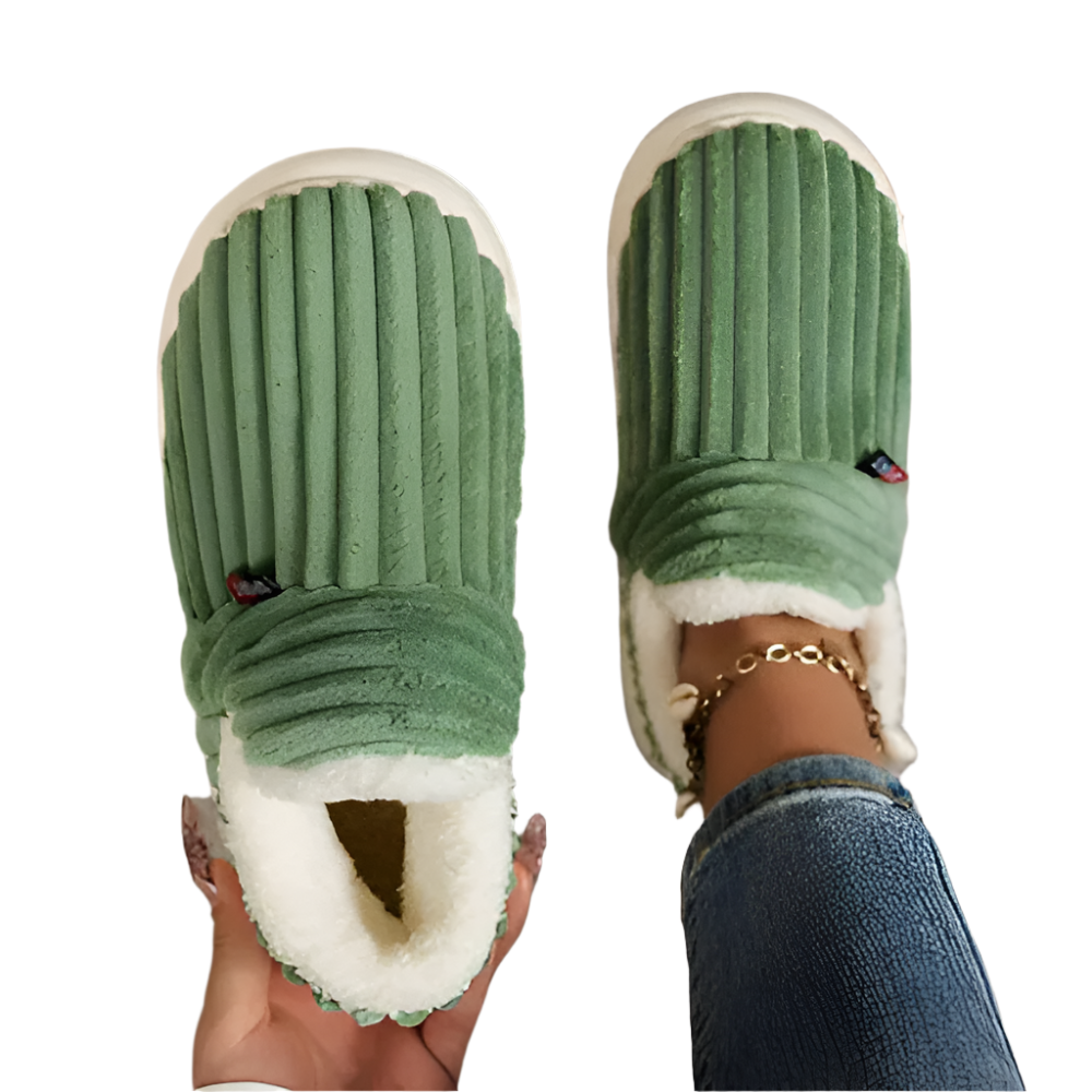 Unisex domácí papuče z měkkého plyše s protiskluzovým ergonomickým designem