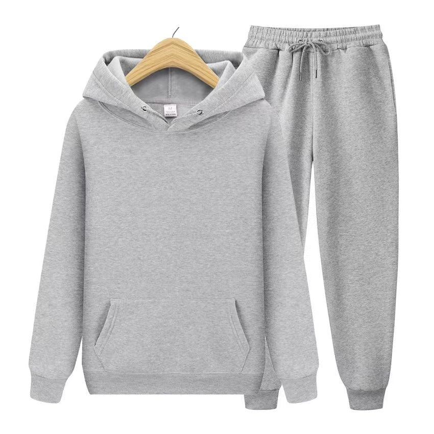 Unisex dvoudílná souprava mikiny s kapucí a tepláků z měkkého materiálu ve volném střihu