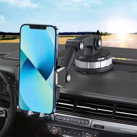Univerzální držák na telefon do auta se silnou přísavkou, otočný o 360°, ovládání jednou rukou