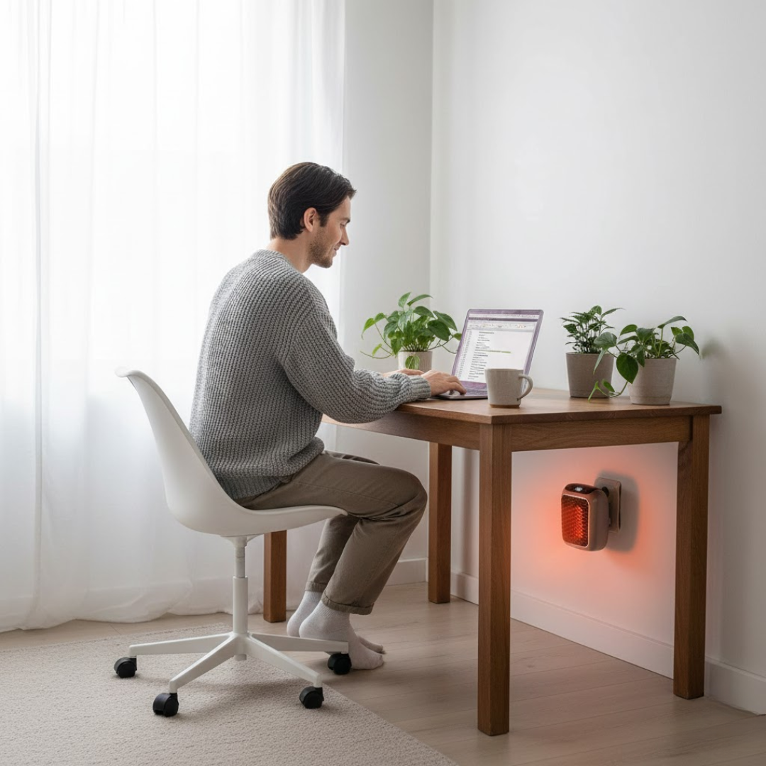 Úsporný teplovzdušný ventilátor s moderním designem
