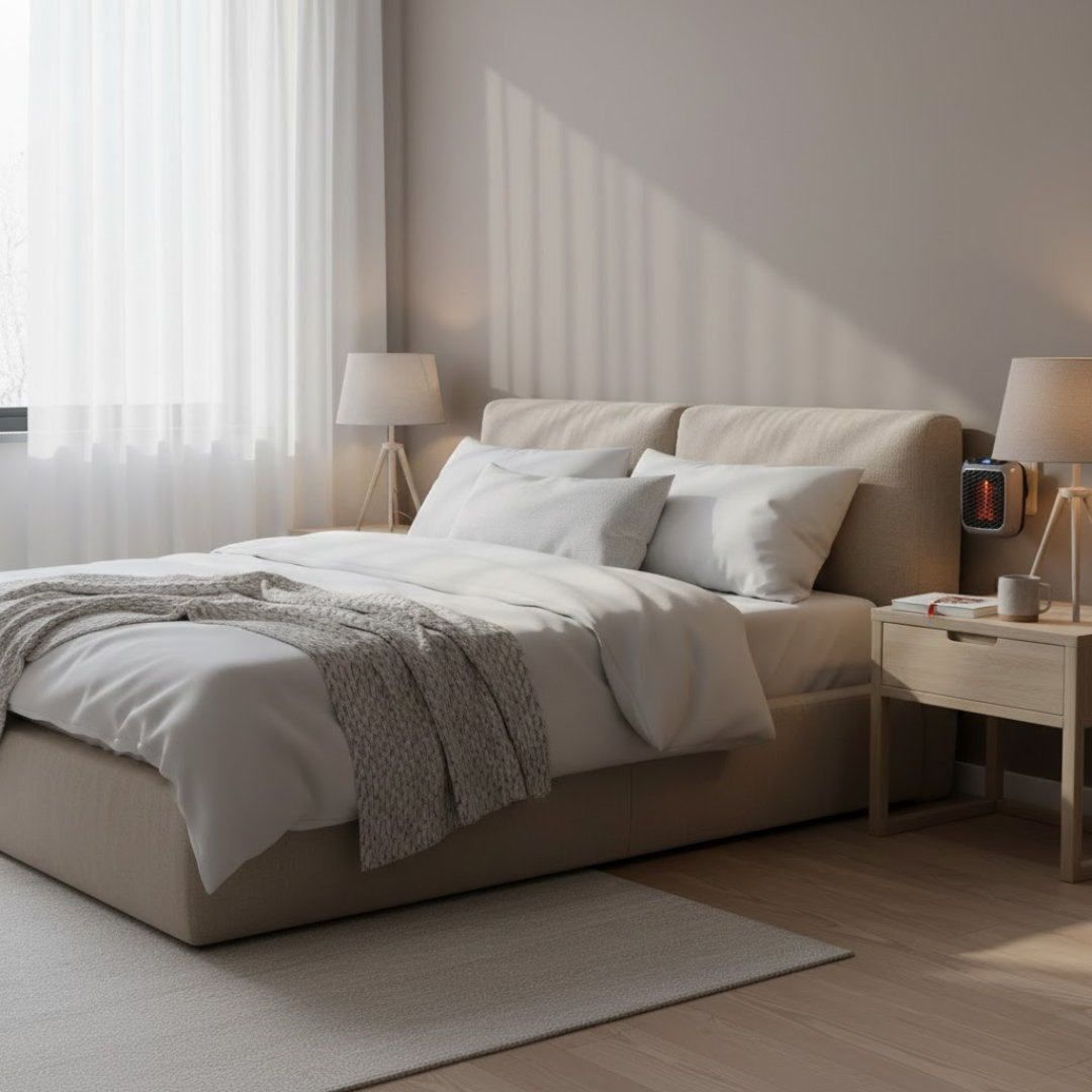 Úsporný teplovzdušný ventilátor s moderním designem