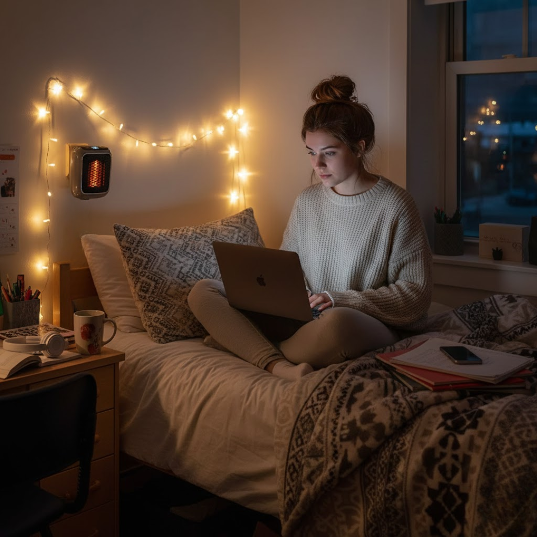 Úsporný teplovzdušný ventilátor s moderním designem